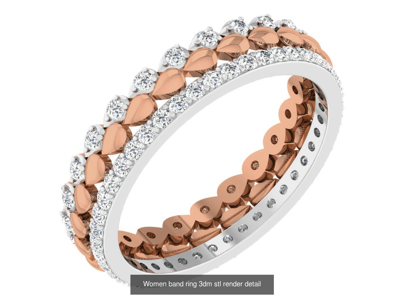 93 Women band ring 3dm stl render detail  3D Model Collection_71