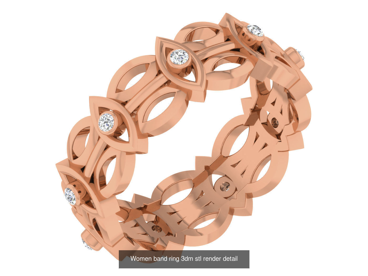 93 Women band ring 3dm stl render detail  3D Model Collection_63