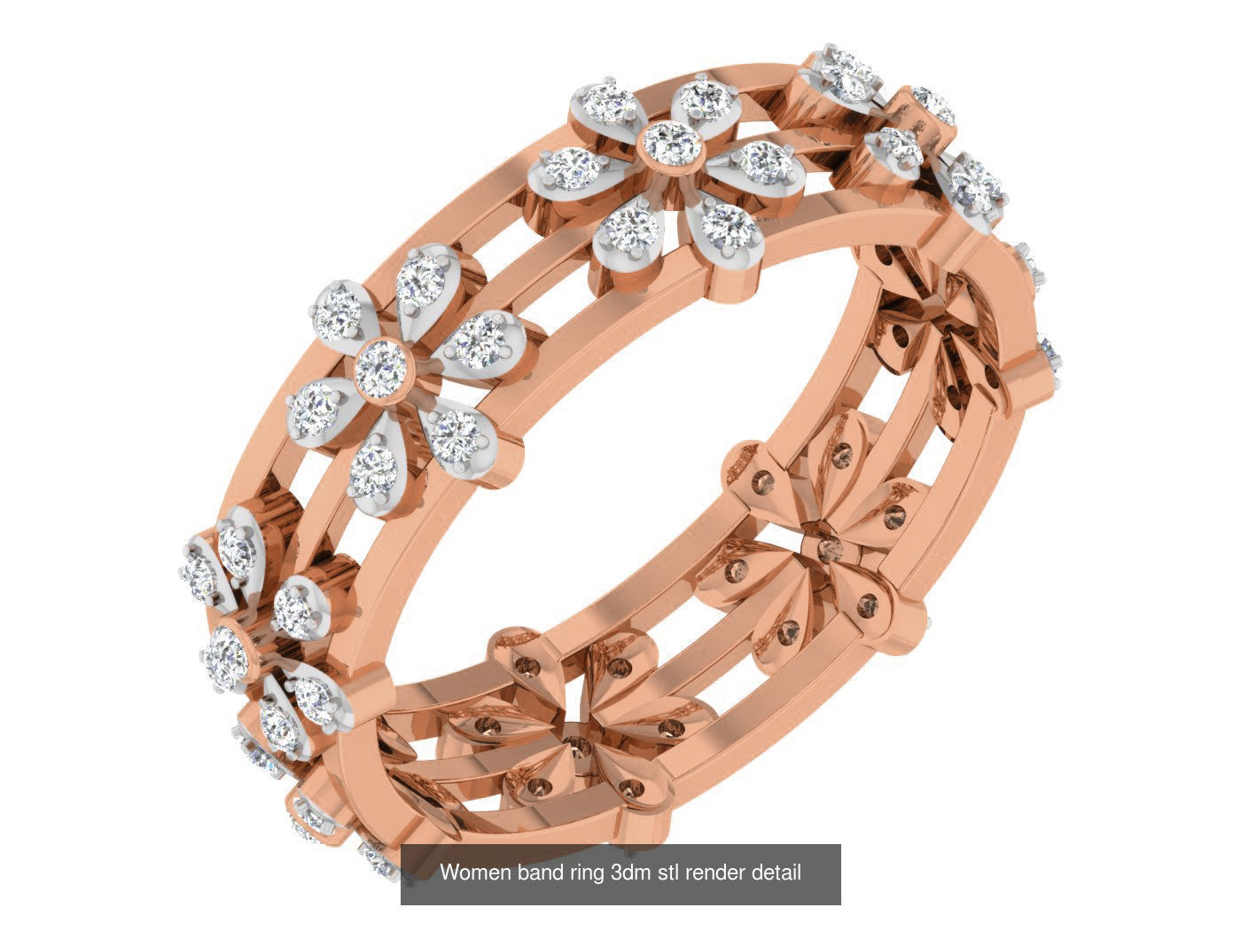 93 Women band ring 3dm stl render detail  3D Model Collection_73