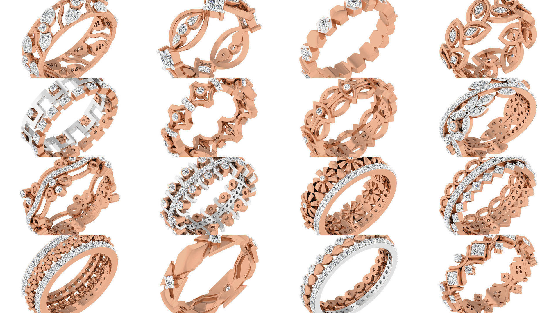 93 Women band ring 3dm stl render detail  3D Model Collection_5