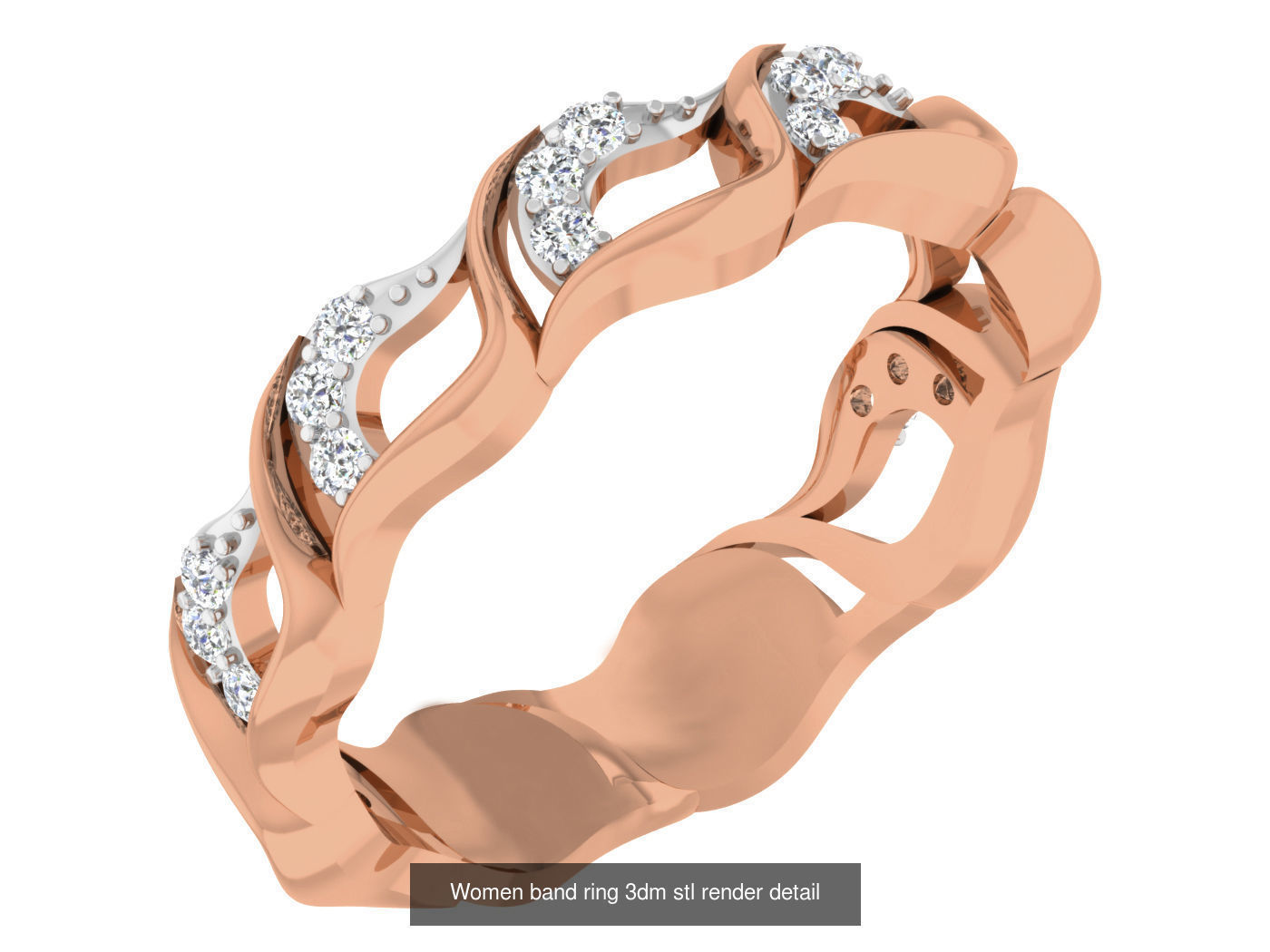 93 Women band ring 3dm stl render detail  3D Model Collection_93