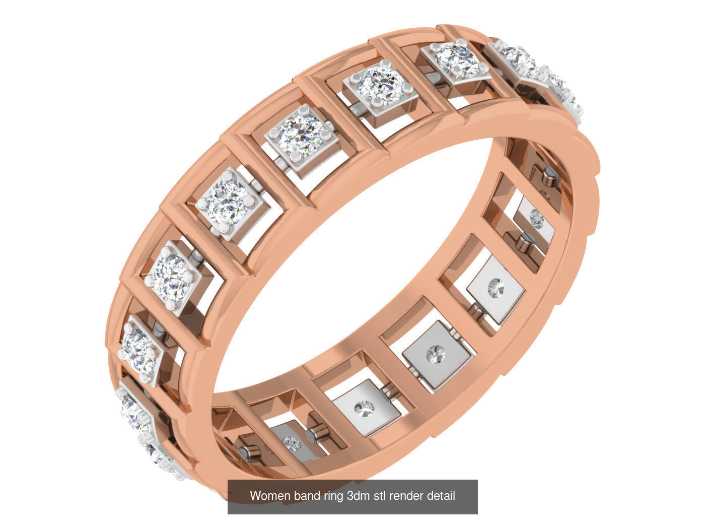 93 Women band ring 3dm stl render detail  3D Model Collection_43