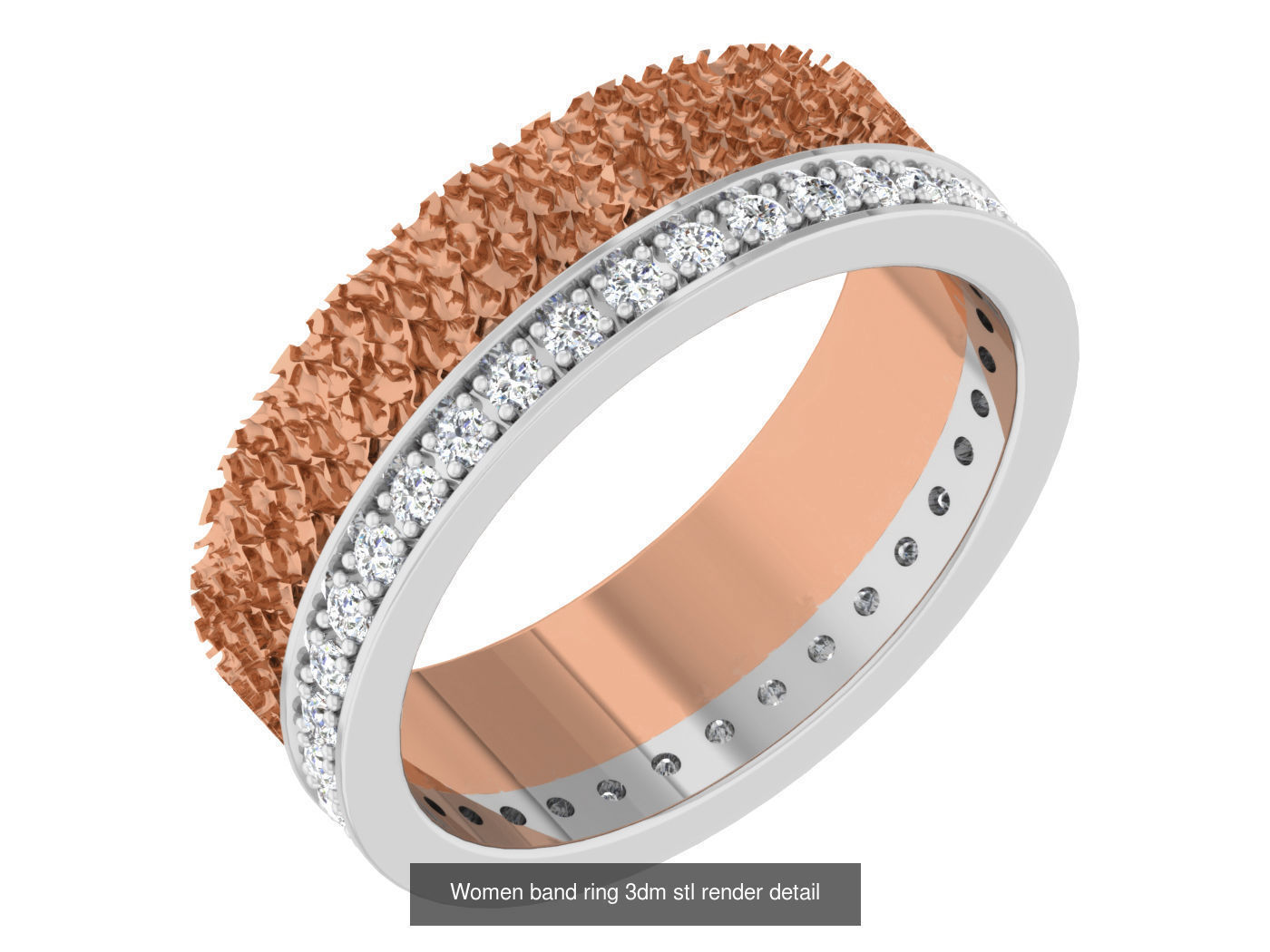 93 Women band ring 3dm stl render detail  3D Model Collection_88