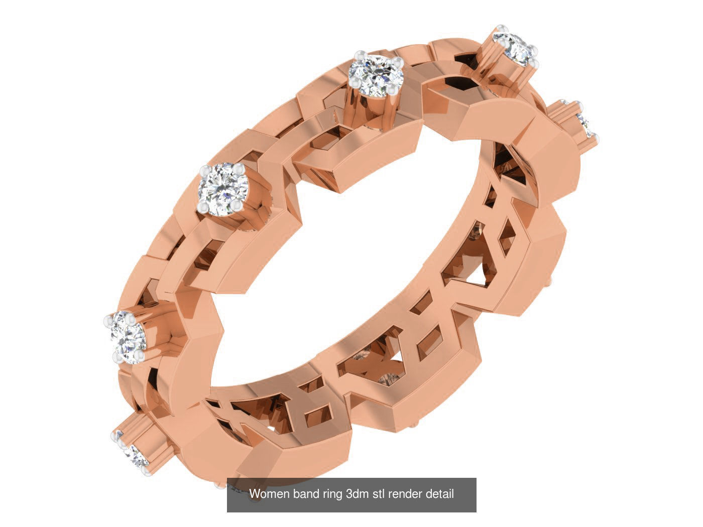 93 Women band ring 3dm stl render detail  3D Model Collection_95