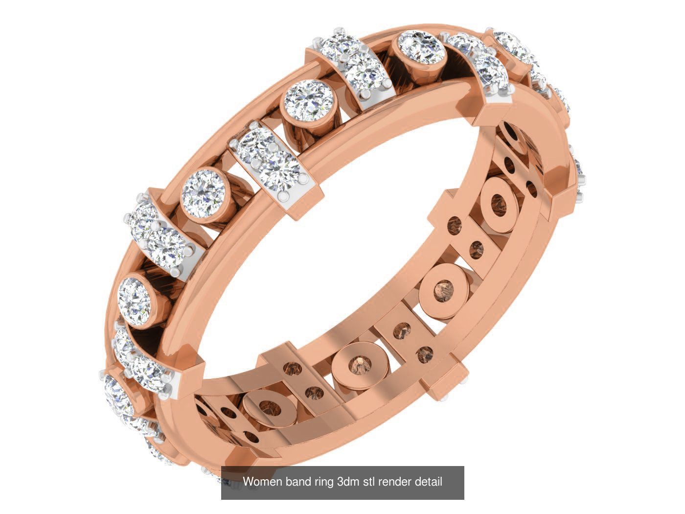 93 Women band ring 3dm stl render detail  3D Model Collection_52