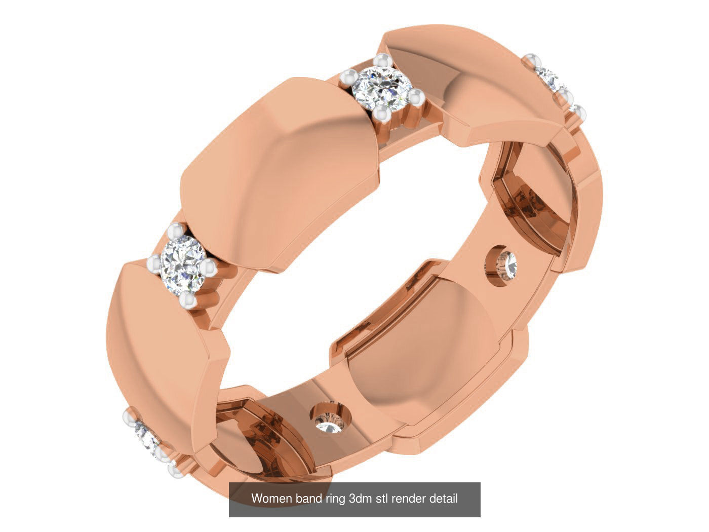 93 Women band ring 3dm stl render detail  3D Model Collection_80