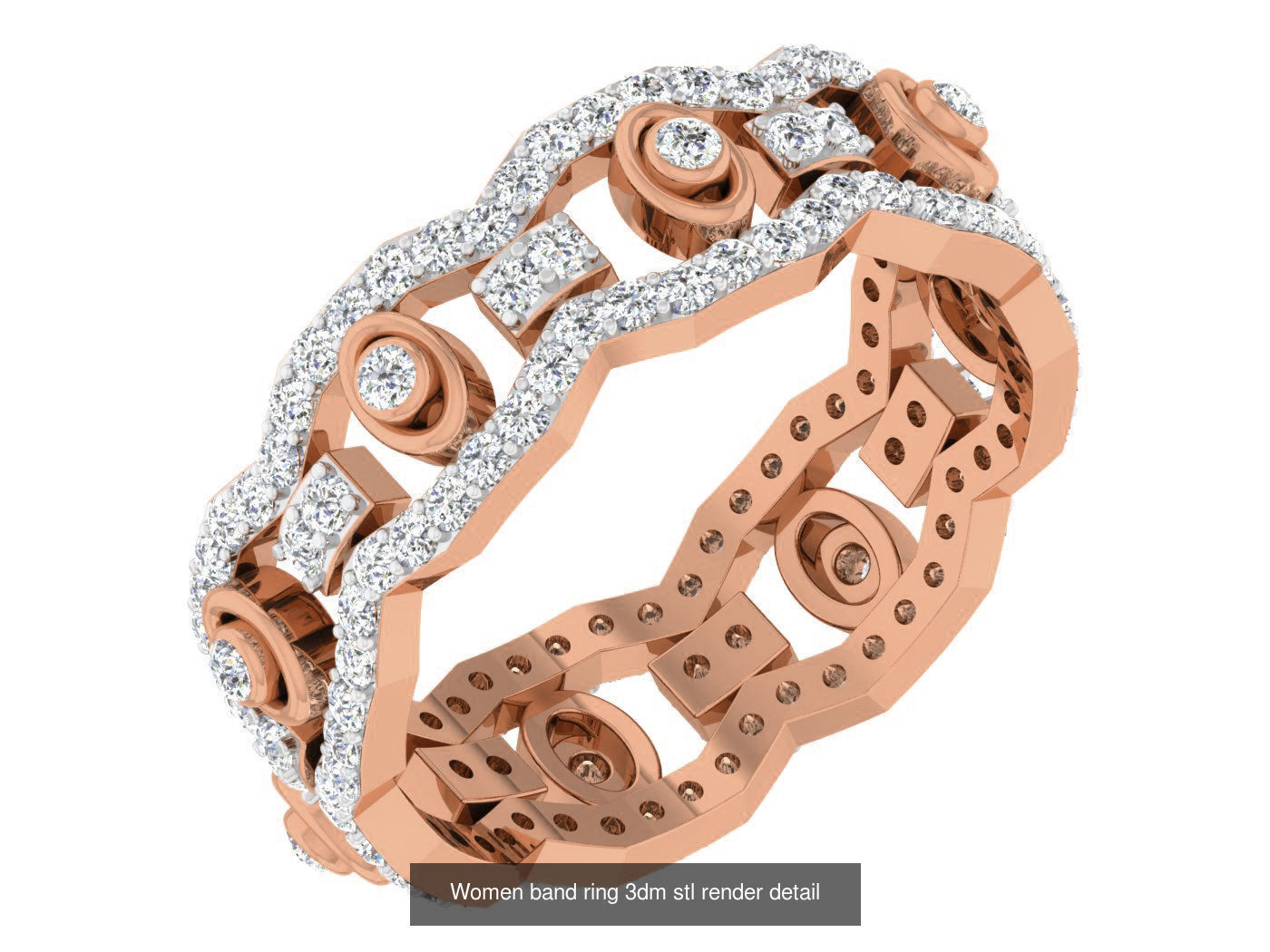93 Women band ring 3dm stl render detail  3D Model Collection_46