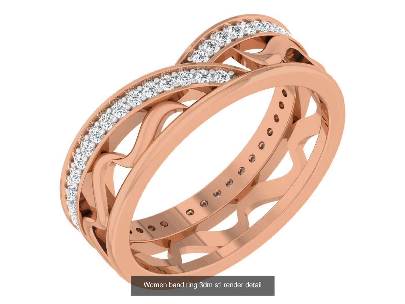 93 Women band ring 3dm stl render detail  3D Model Collection_84