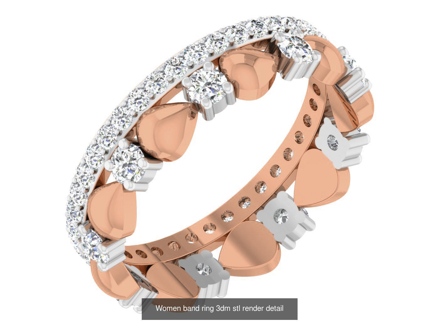 93 Women band ring 3dm stl render detail  3D Model Collection_79