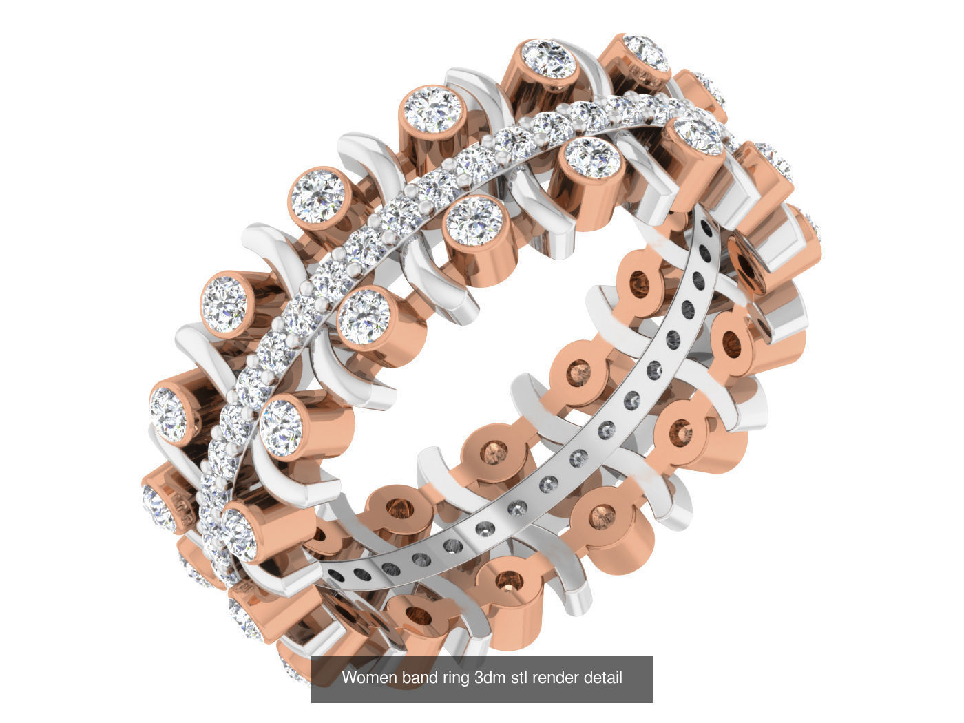93 Women band ring 3dm stl render detail  3D Model Collection_66