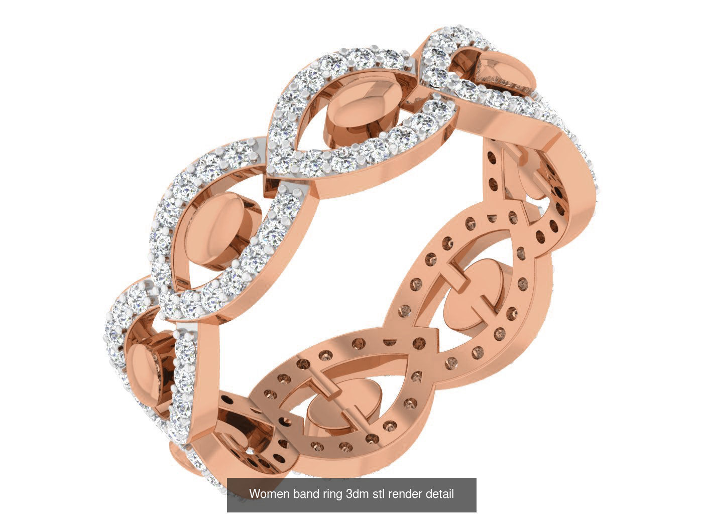93 Women band ring 3dm stl render detail  3D Model Collection_44