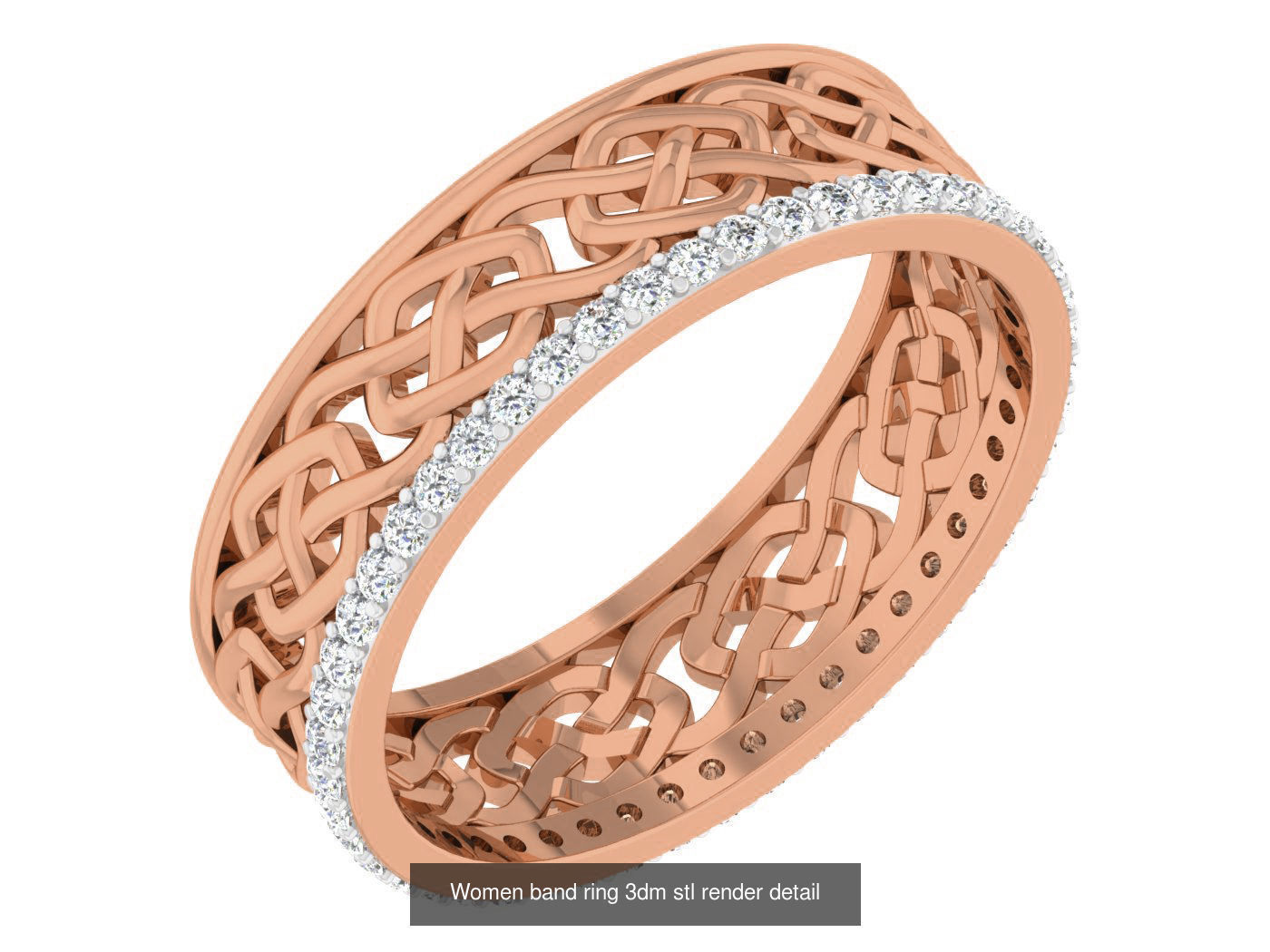 93 Women band ring 3dm stl render detail  3D Model Collection_11