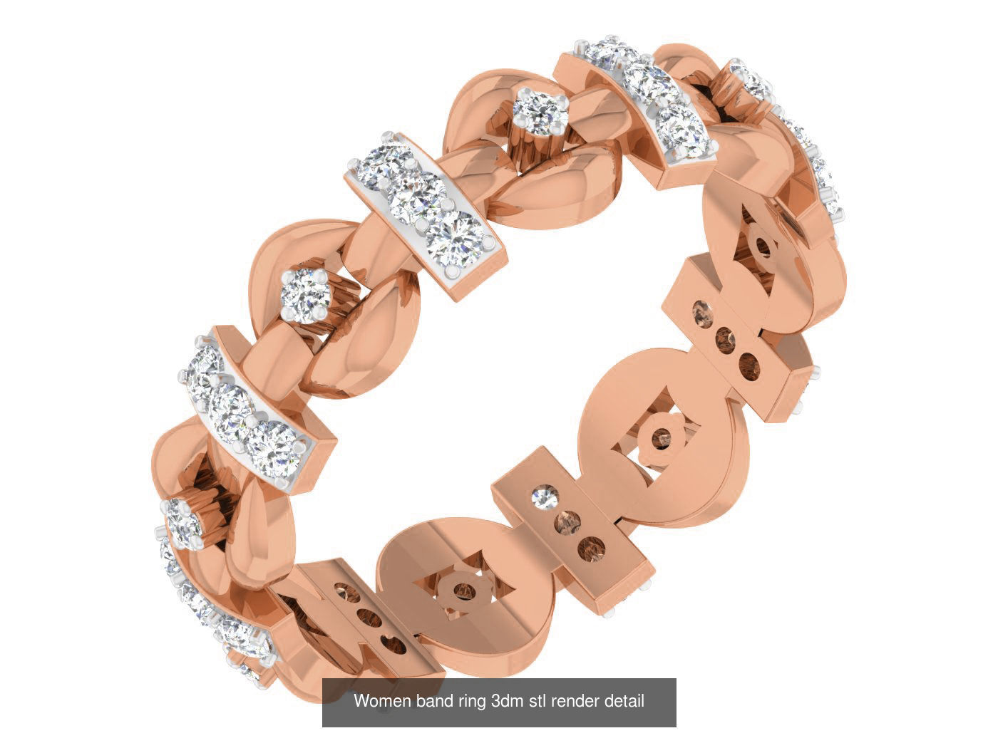 93 Women band ring 3dm stl render detail  3D Model Collection_76