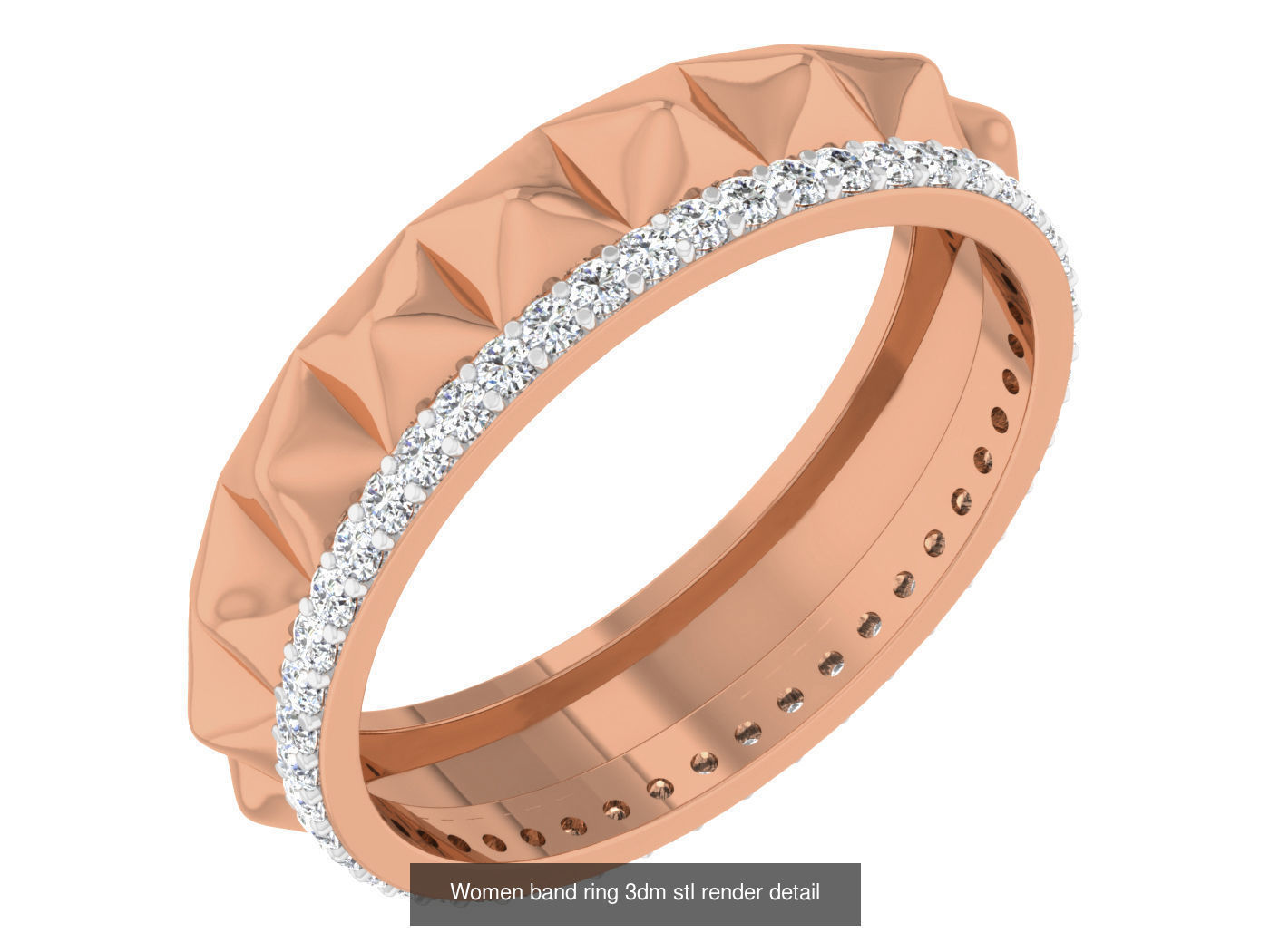 93 Women band ring 3dm stl render detail  3D Model Collection_19