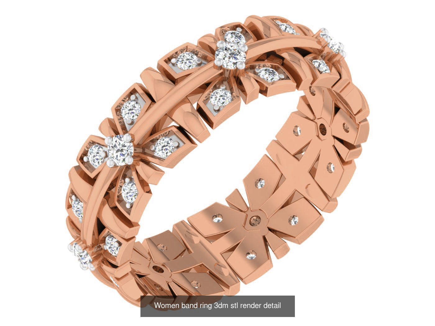 93 Women band ring 3dm stl render detail  3D Model Collection_53