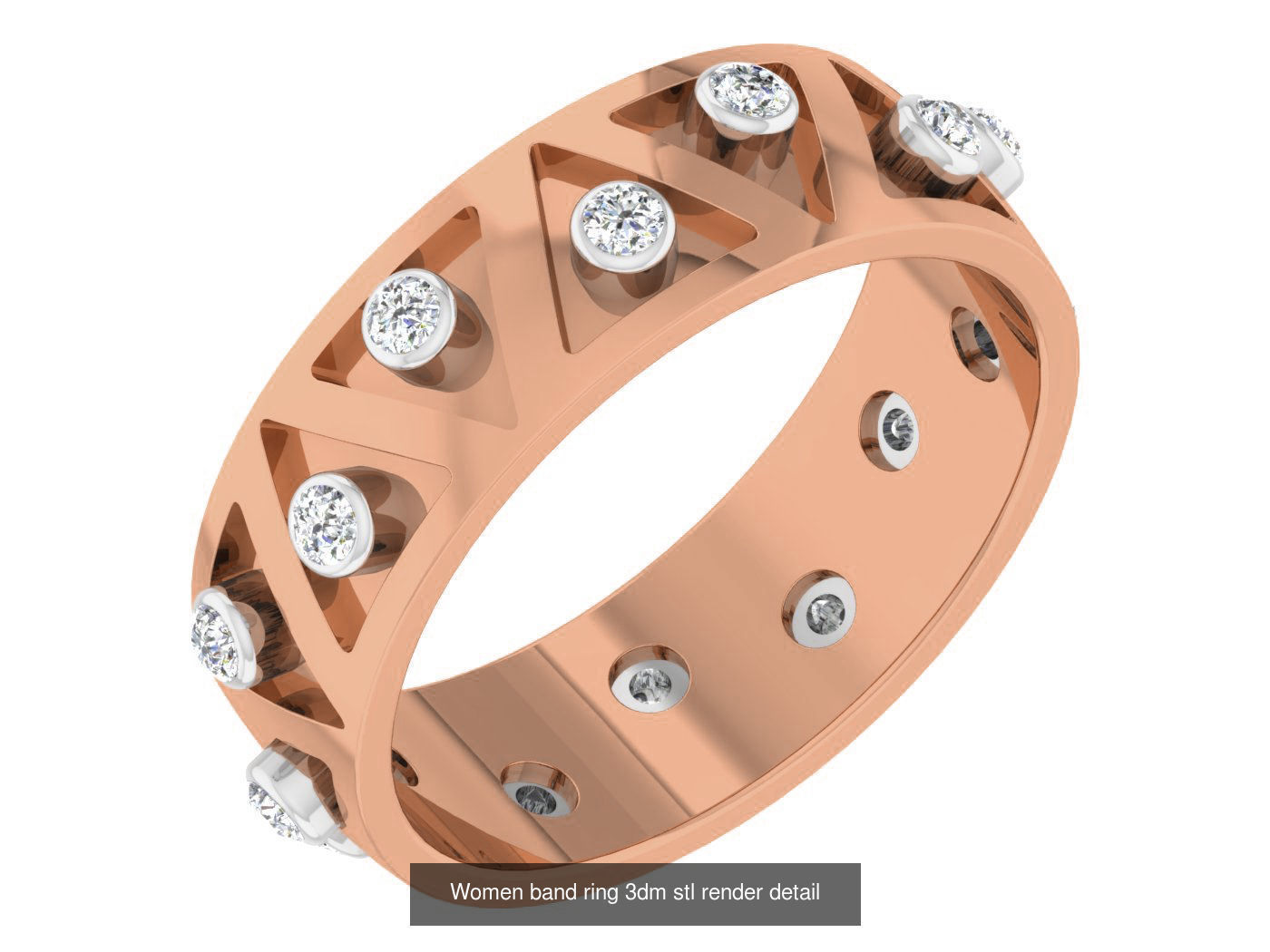 93 Women band ring 3dm stl render detail  3D Model Collection_23