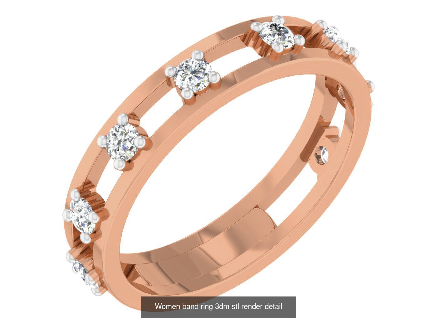 93 Women band ring 3dm stl render detail  3D Model Collection_89