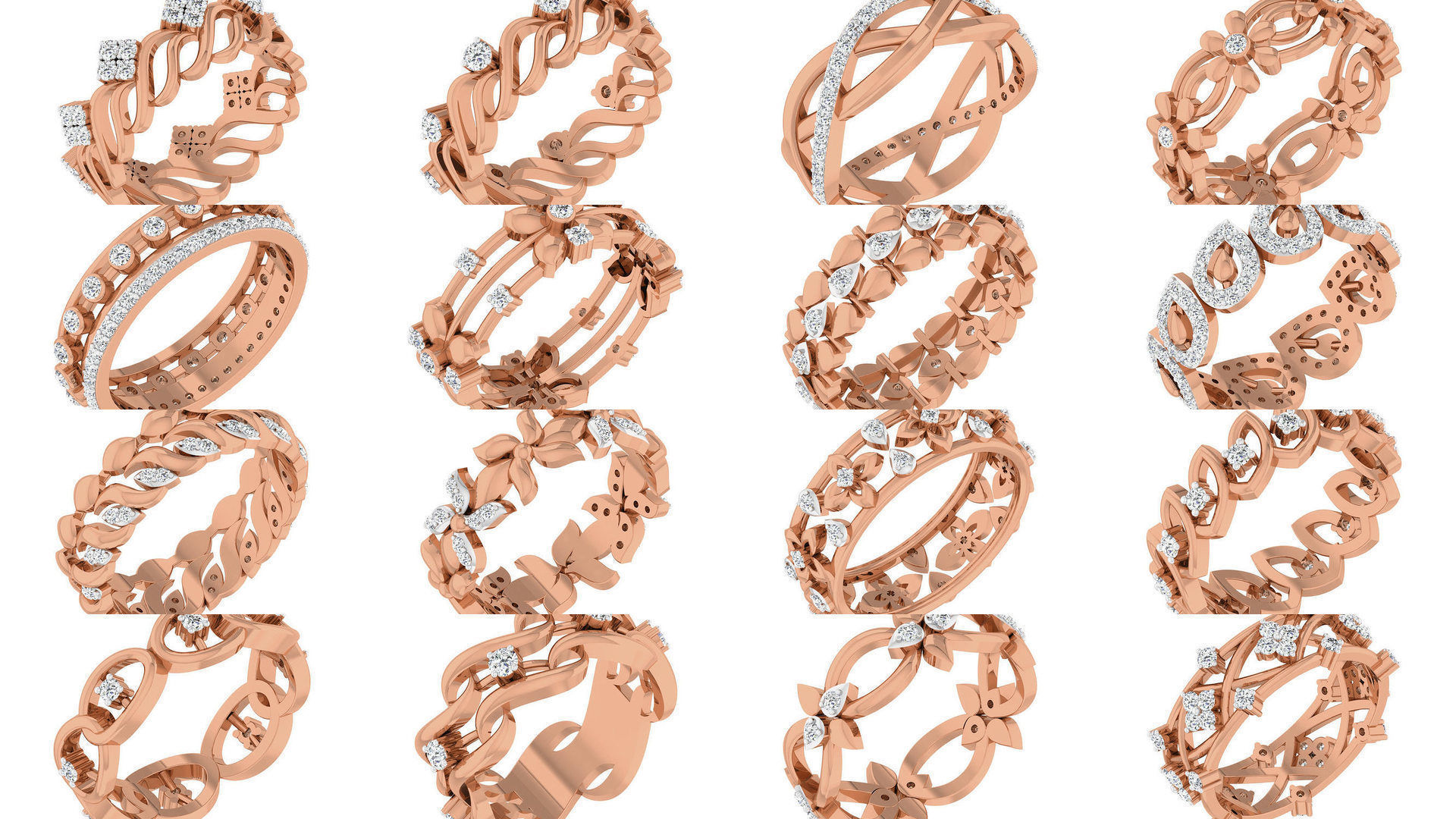 93 Women band ring 3dm stl render detail  3D Model Collection_1