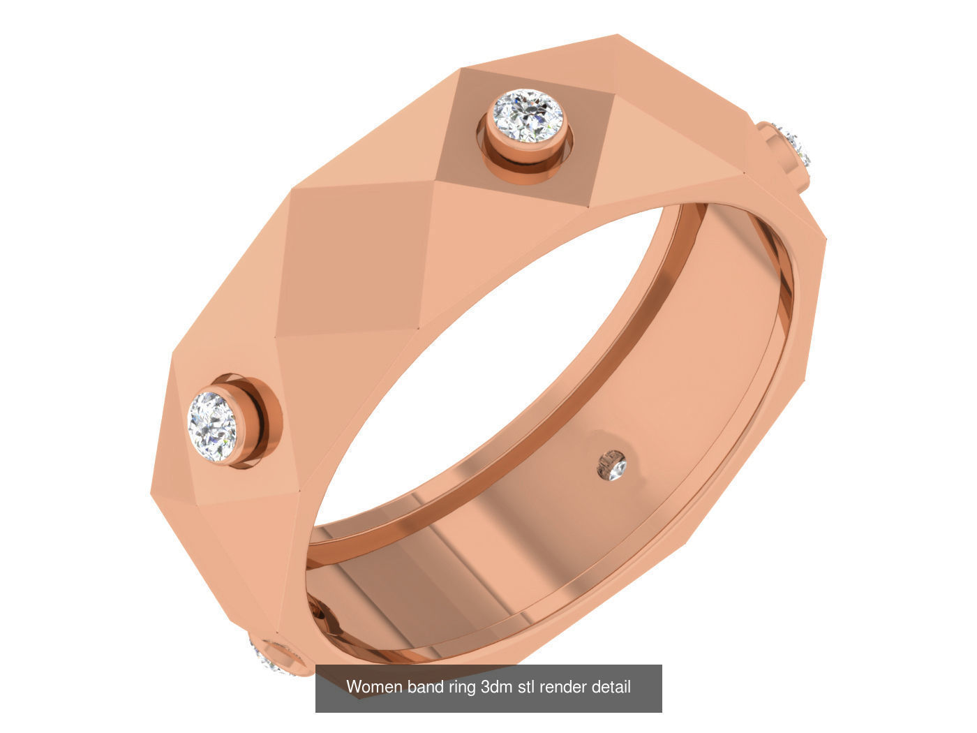 93 Women band ring 3dm stl render detail  3D Model Collection_99