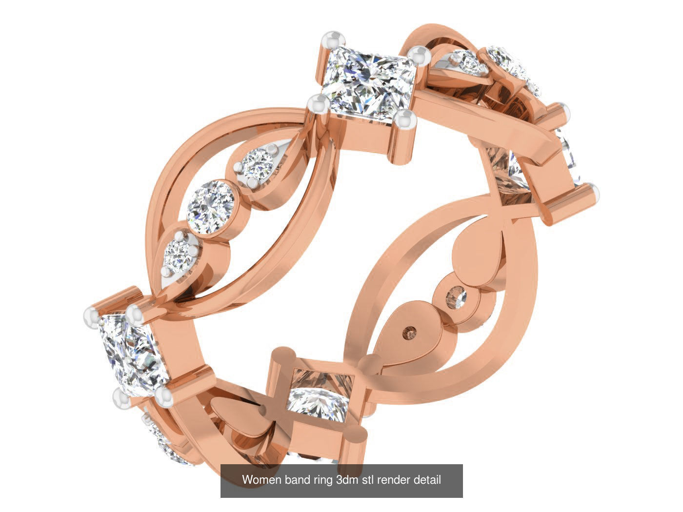 93 Women band ring 3dm stl render detail  3D Model Collection_58