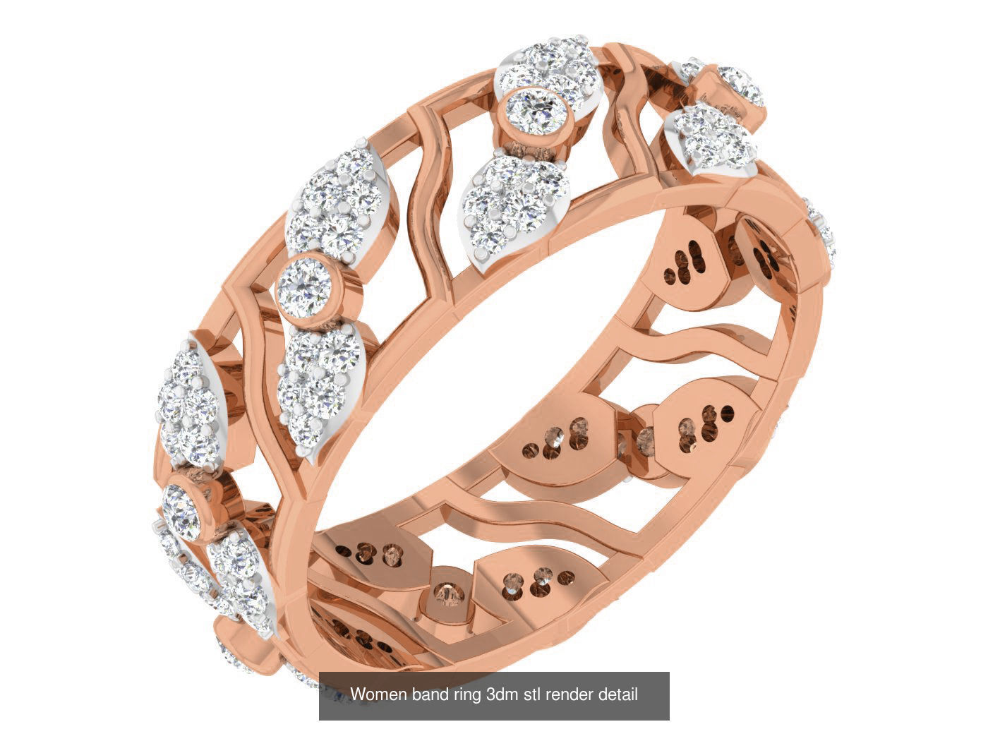 93 Women band ring 3dm stl render detail  3D Model Collection_57