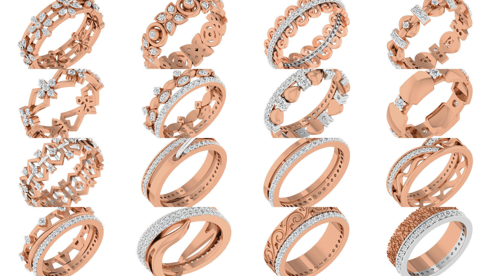 93 Women band ring 3dm stl render detail  3D Model Collection_7