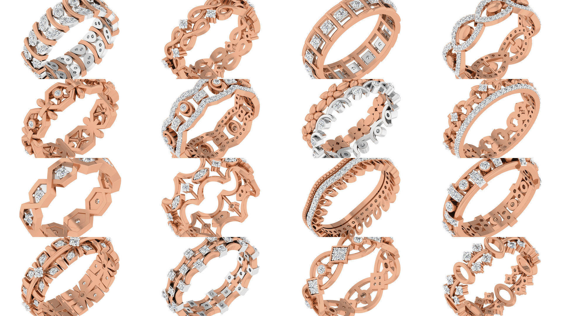 93 Women band ring 3dm stl render detail  3D Model Collection_3