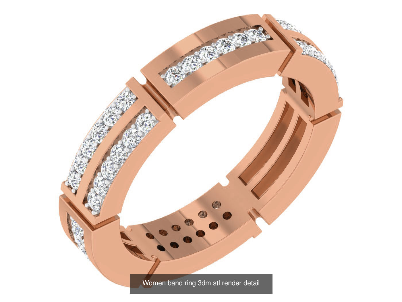 93 Women band ring 3dm stl render detail  3D Model Collection_98
