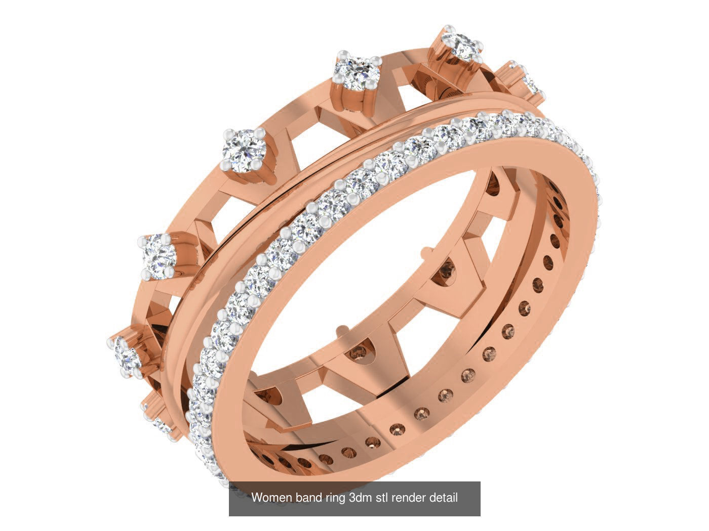 93 Women band ring 3dm stl render detail  3D Model Collection_85