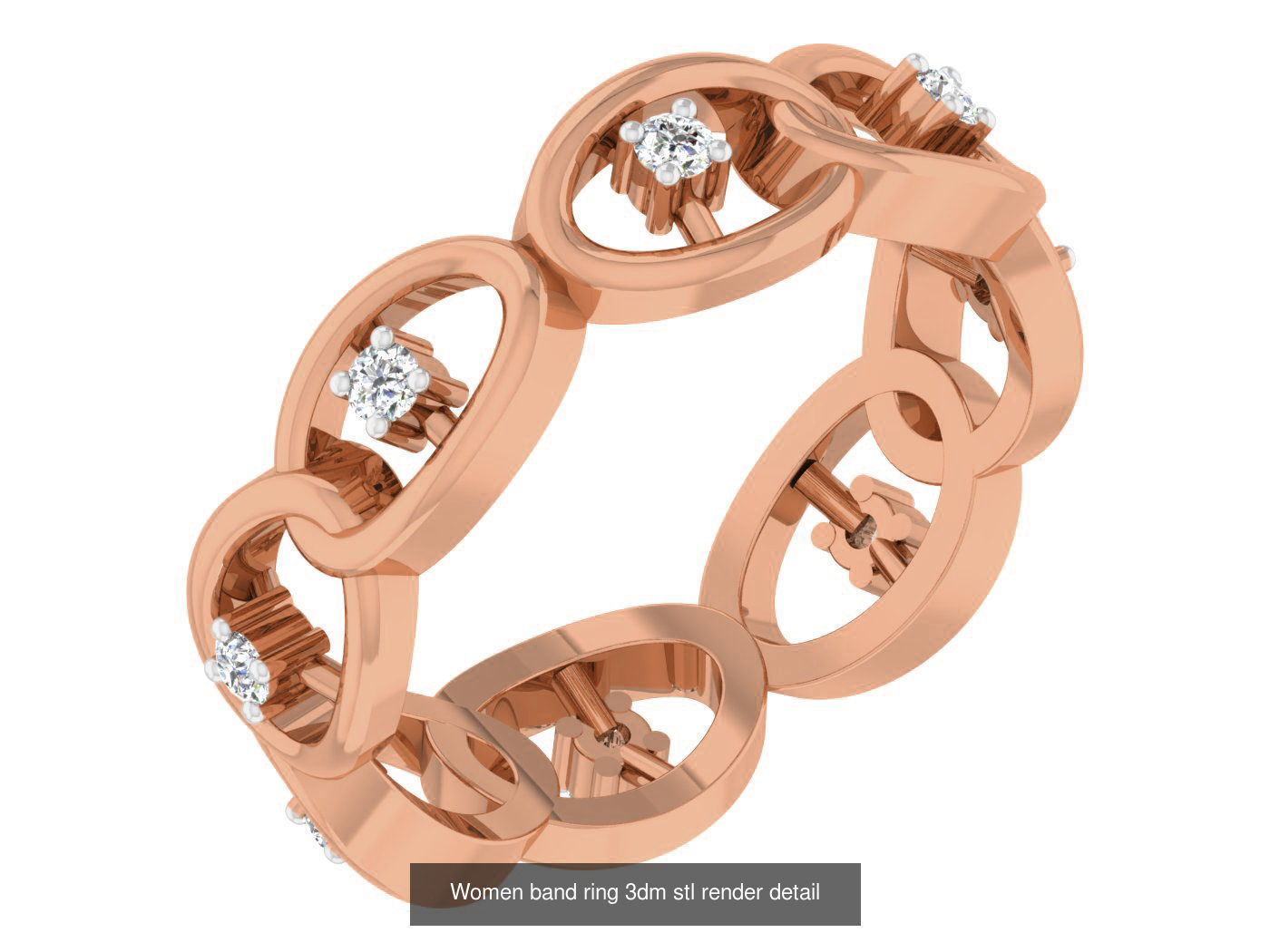 93 Women band ring 3dm stl render detail  3D Model Collection_37