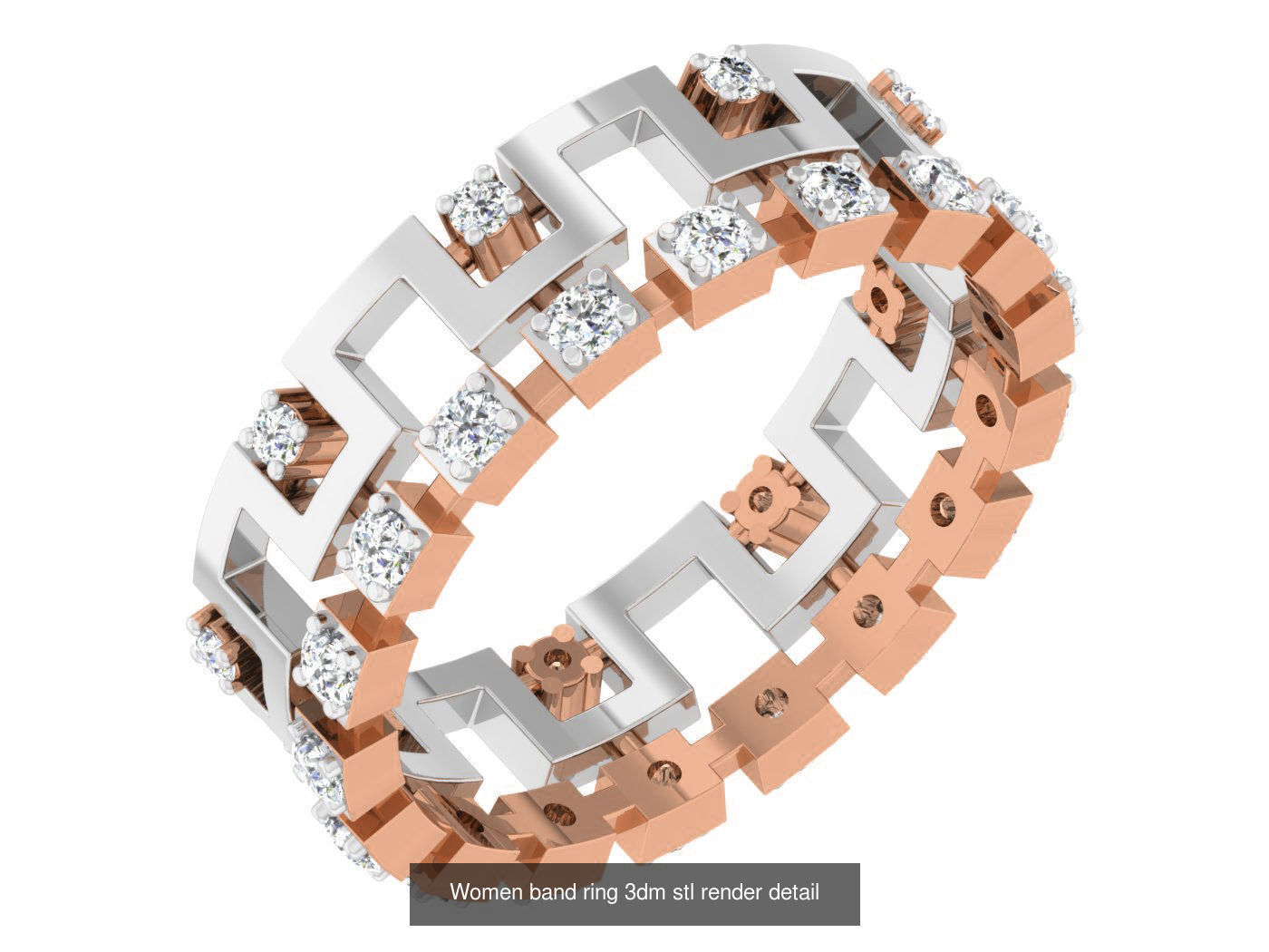 93 Women band ring 3dm stl render detail  3D Model Collection_61