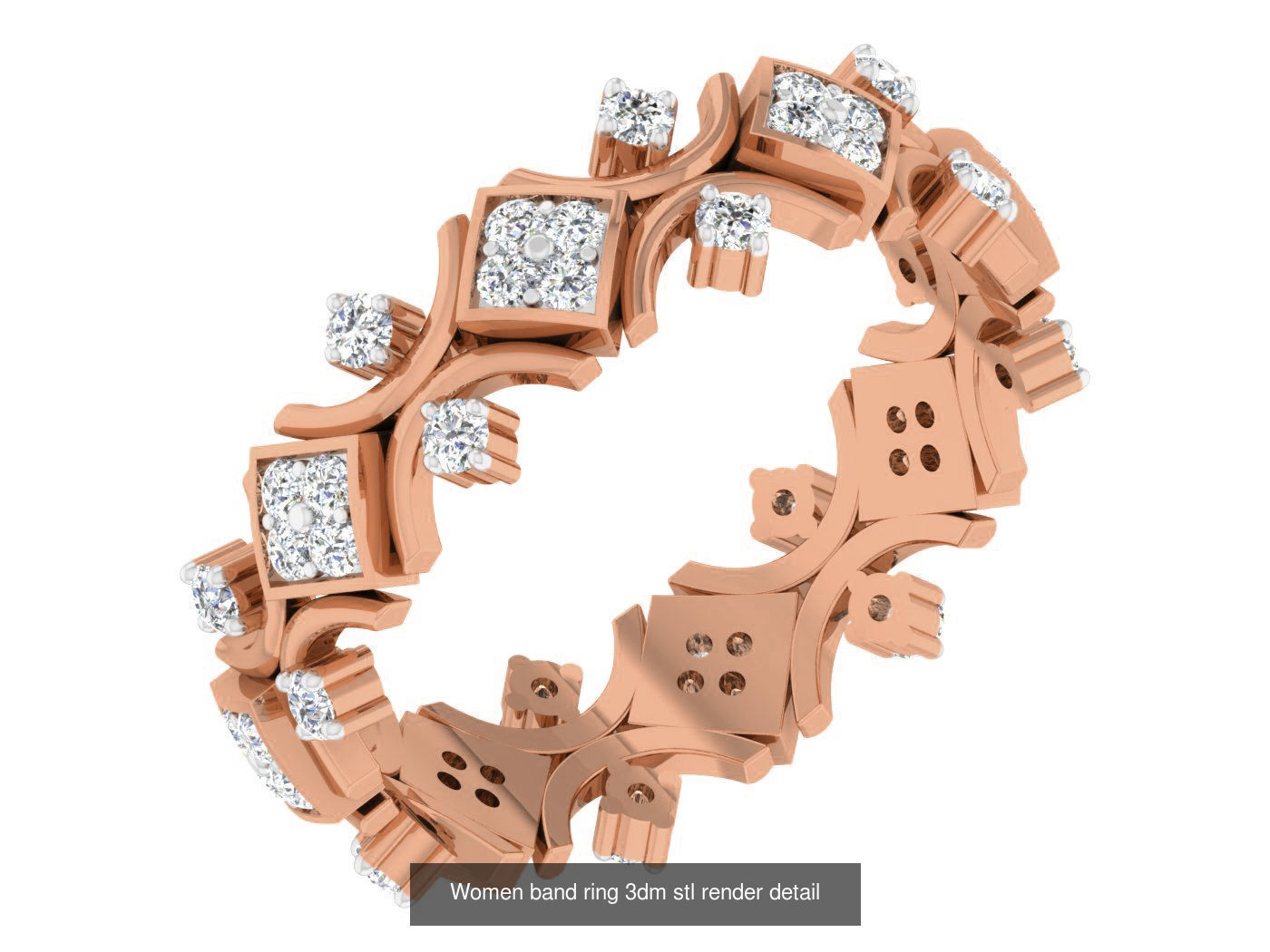 93 Women band ring 3dm stl render detail  3D Model Collection_72