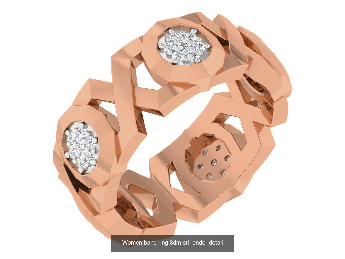 93 Women band ring 3dm stl render detail  3D Model Collection_94