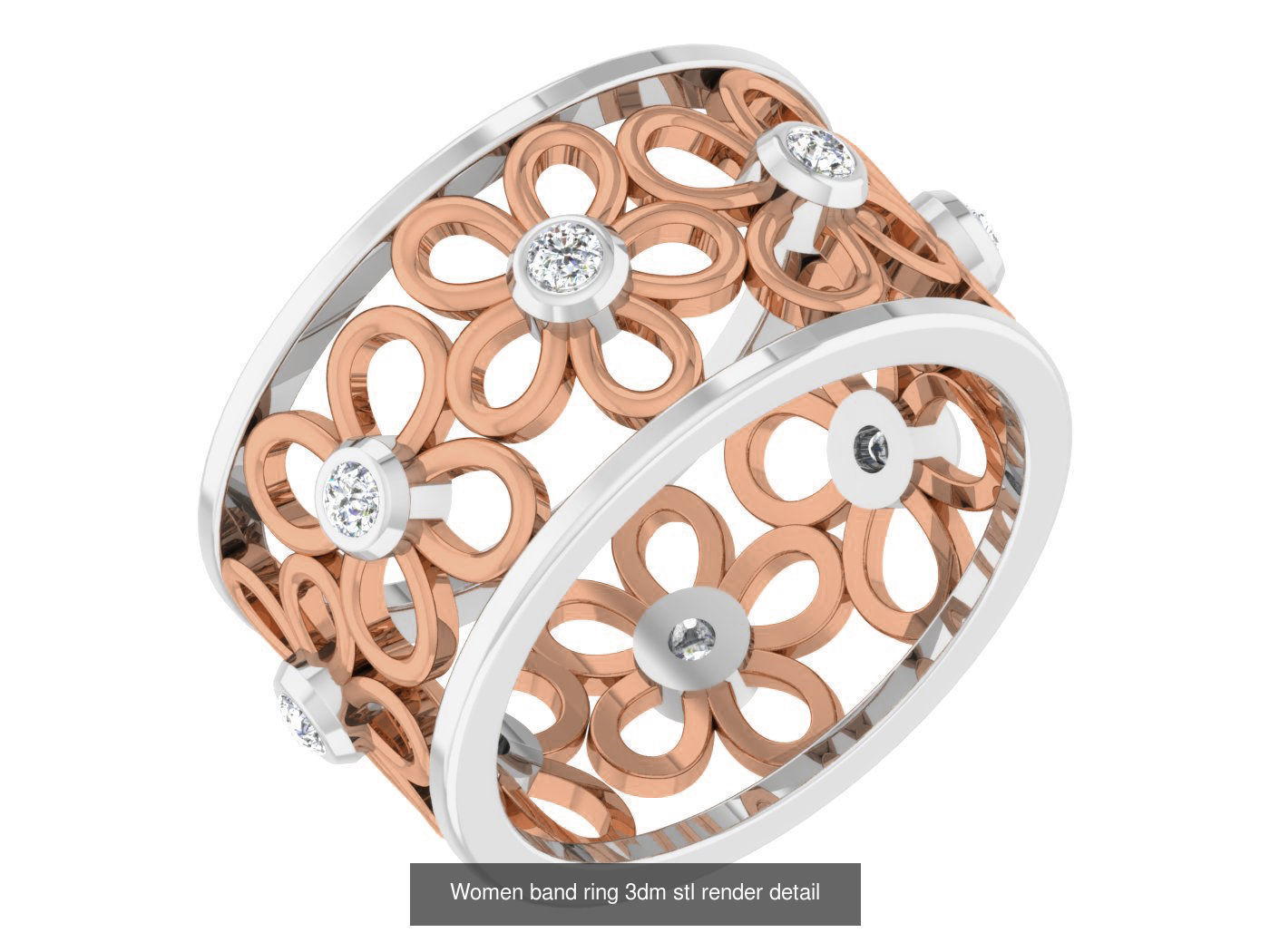 93 Women band ring 3dm stl render detail  3D Model Collection_90