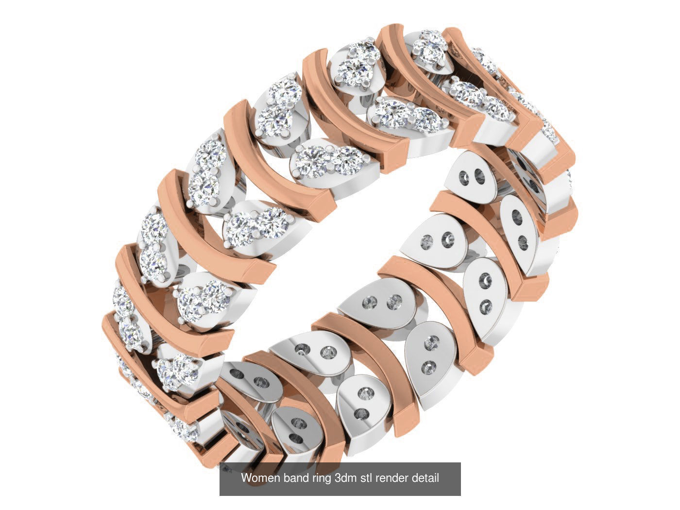 93 Women band ring 3dm stl render detail  3D Model Collection_41