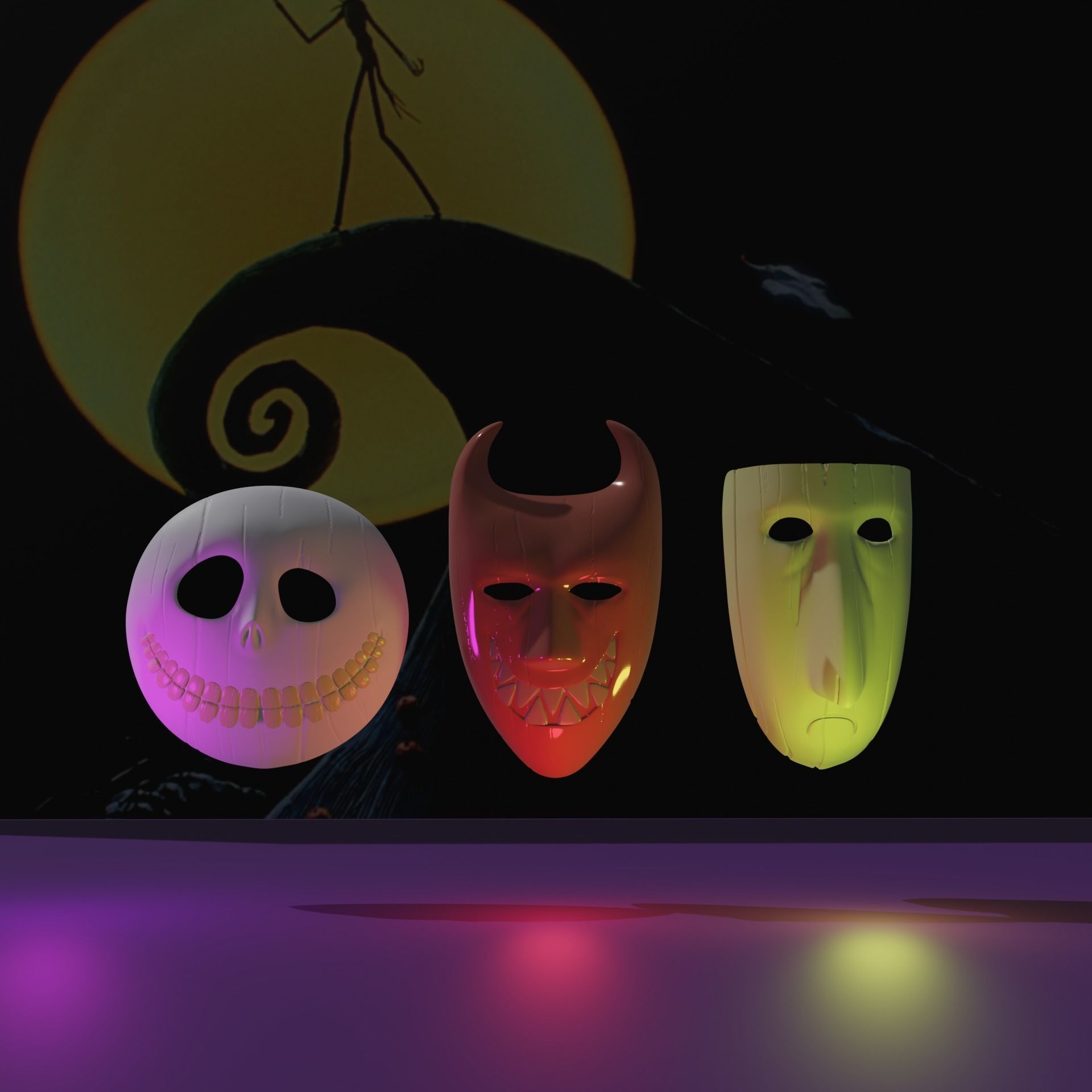 The Nightmare Before Christmas MASKS LOCK SHOK BARREL 3D print model_1