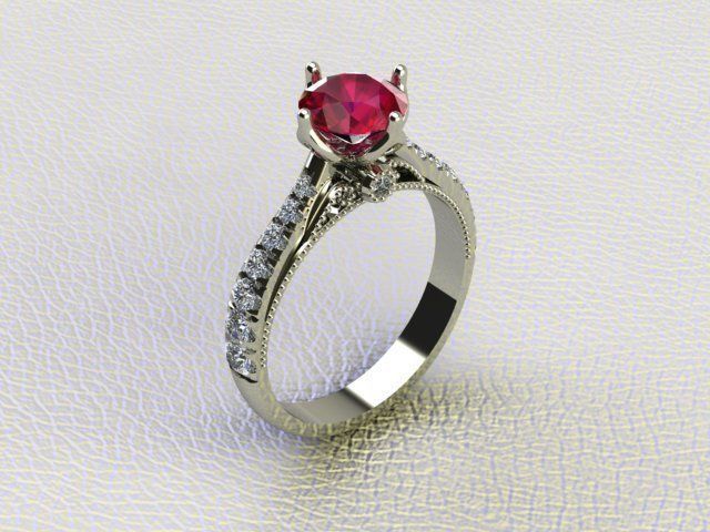 Engagement Ring 3D print model_3