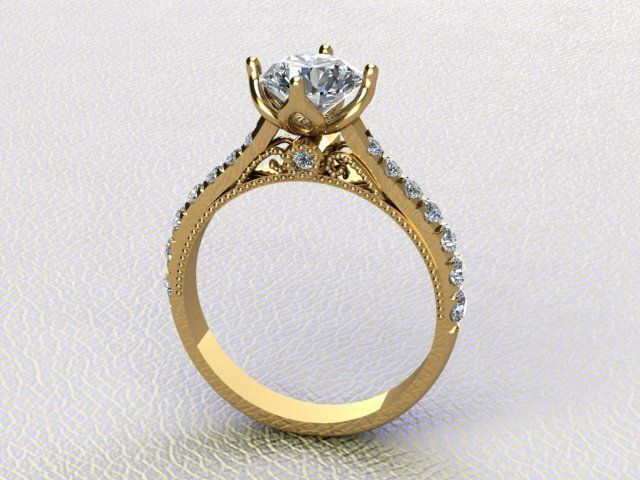 Engagement Ring 3D print model_2