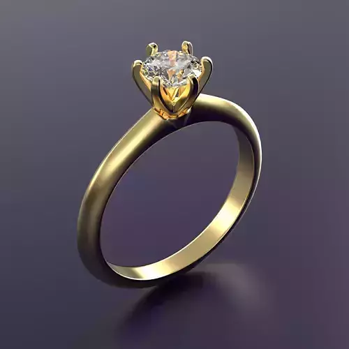 solitare engagement ring tiffany setting 003 3D print model