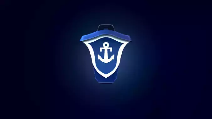 Stylized Sailor Shield Handpainted - RPG Low-poly 3D model