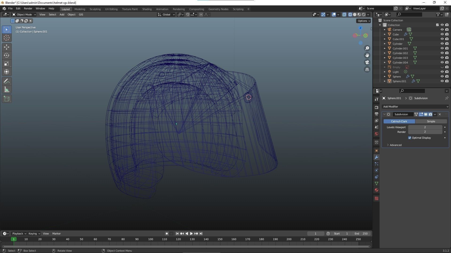 Helmet Low-poly 3D model_4