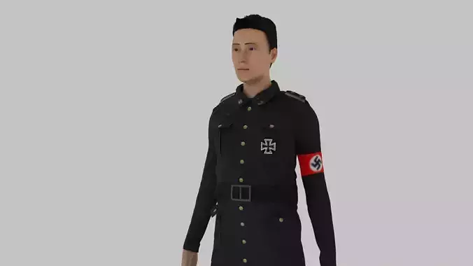 GERMAN SS OFFICER Low-poly 3D model