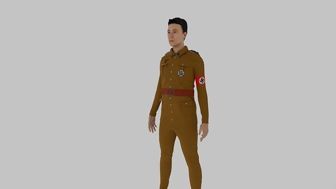 GERMAN SS OFFICER Low-poly 3D model