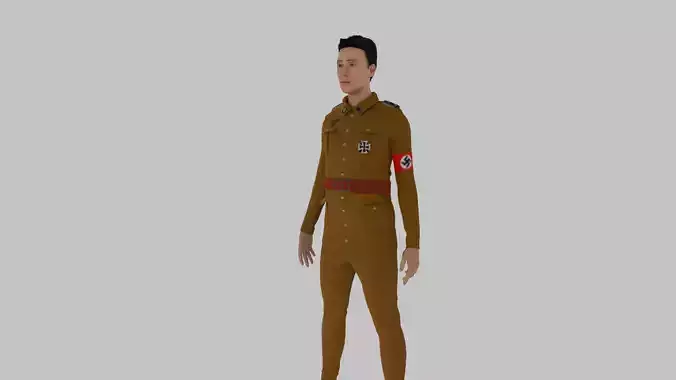 GERMAN SS OFFICER Low-poly 3D model