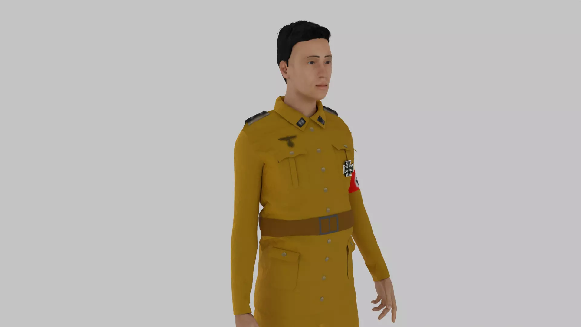 GERMAN SS OFFICER Low-poly 3D model