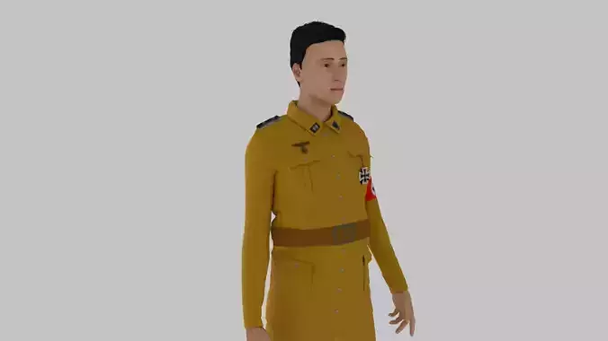 GERMAN SS OFFICER Low-poly 3D model