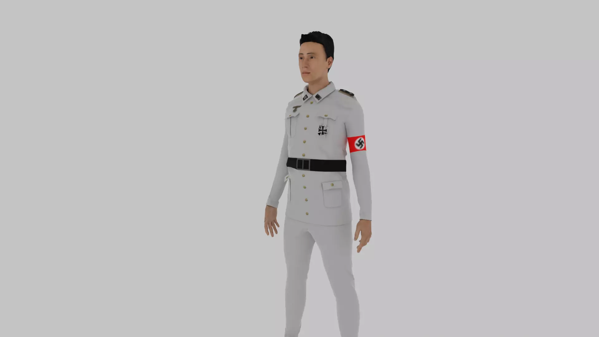 GERMAN SS OFFICER Low-poly 3D model