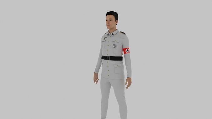 GERMAN SS OFFICER Low-poly 3D model