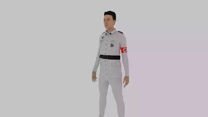 GERMAN SS OFFICER Low-poly 3D model