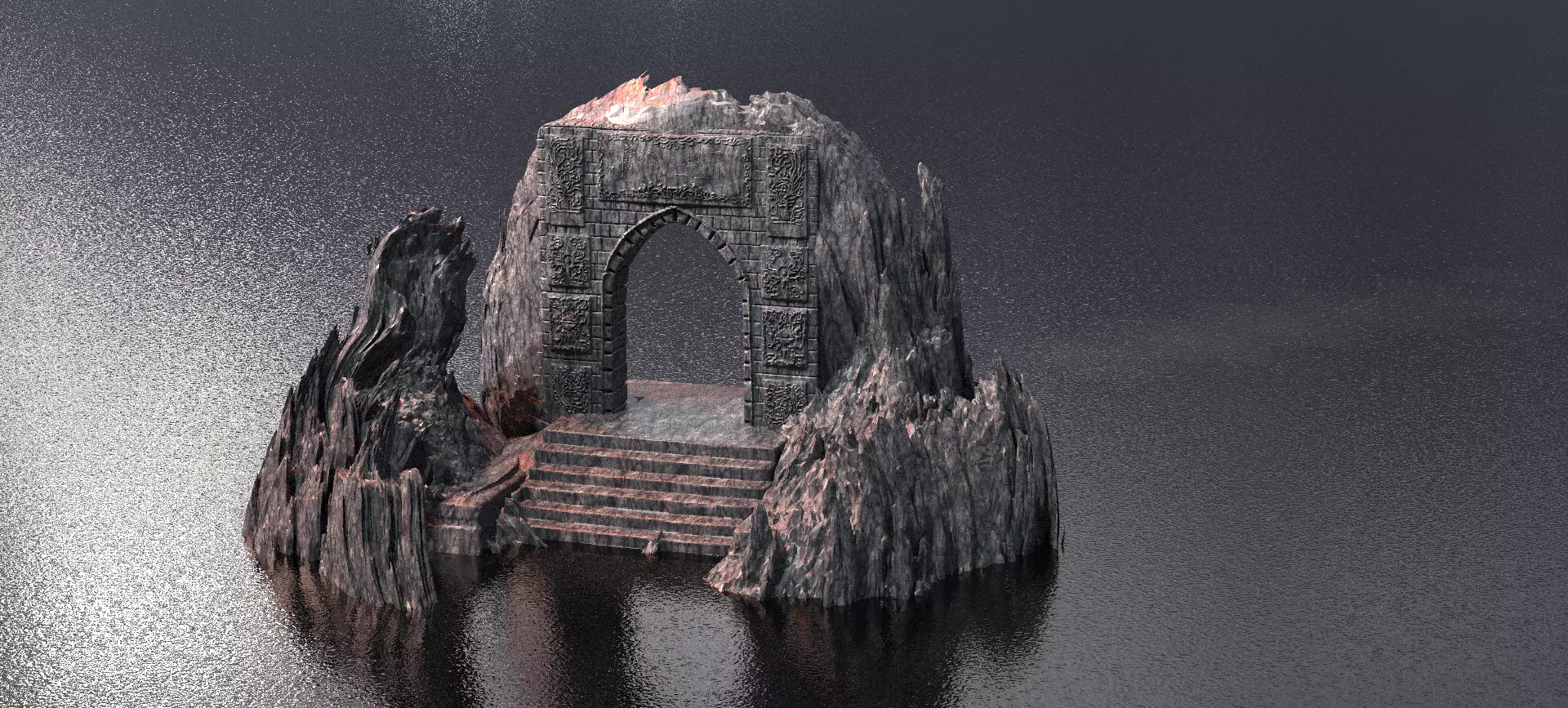 Dantes Underworld Cave Door  3D model_0
